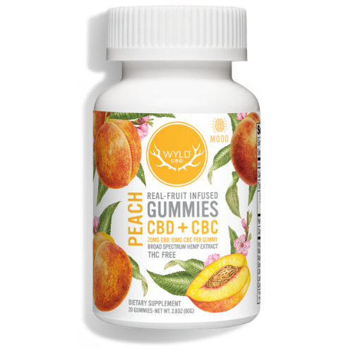 WYLD Peach 10mg CBC + 20mg CBD Gummies | Jes Naturals